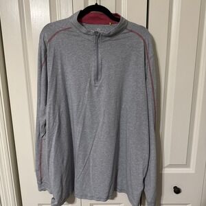 Task Carrollton1/4 Zip Gray Bamboo Cotton Pullover Sz XXL Performance